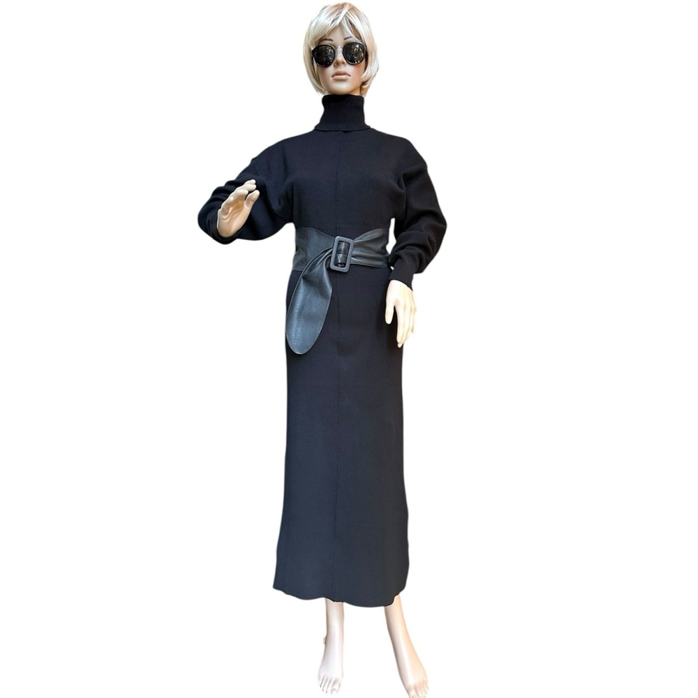 Zara Black Knit Turtleneck Midi Dress, NWOT, S - Picture 16 of 16